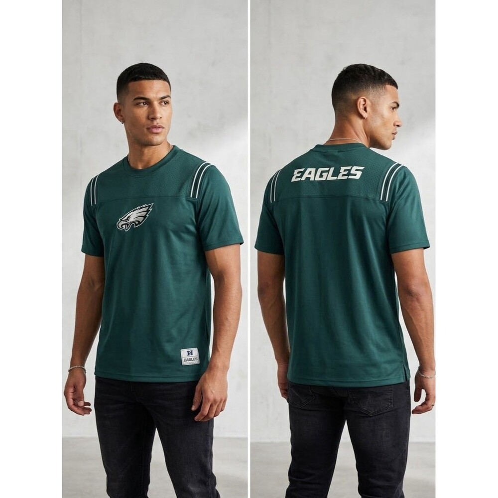 Ultra Game NFL Mens Philadelphia Eagles Jersey Shirt Short Sleeve Green M NWT
